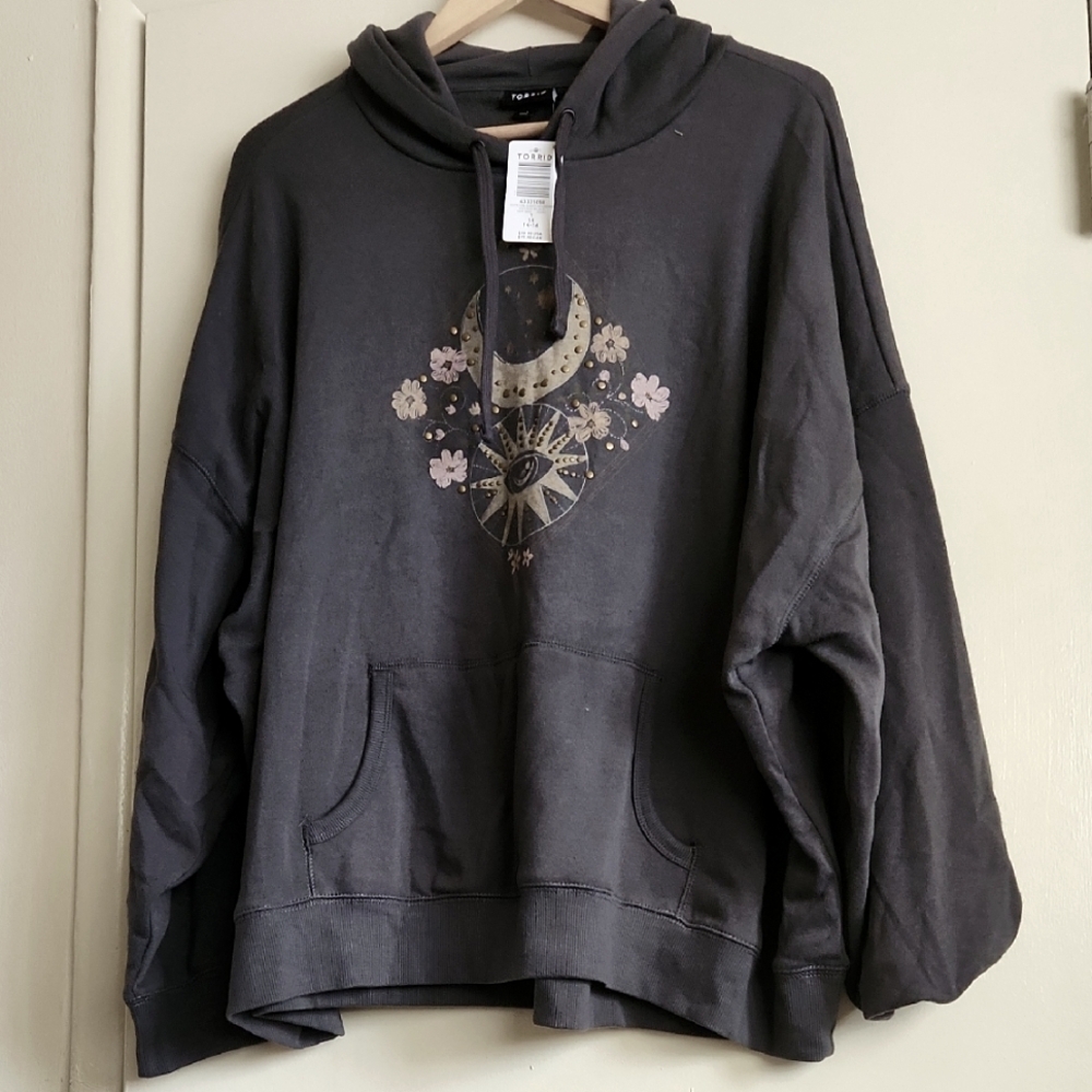 NWT Torrid Celestial Relaxed Fit Cozy Fleece Hoodie 1X Oversized